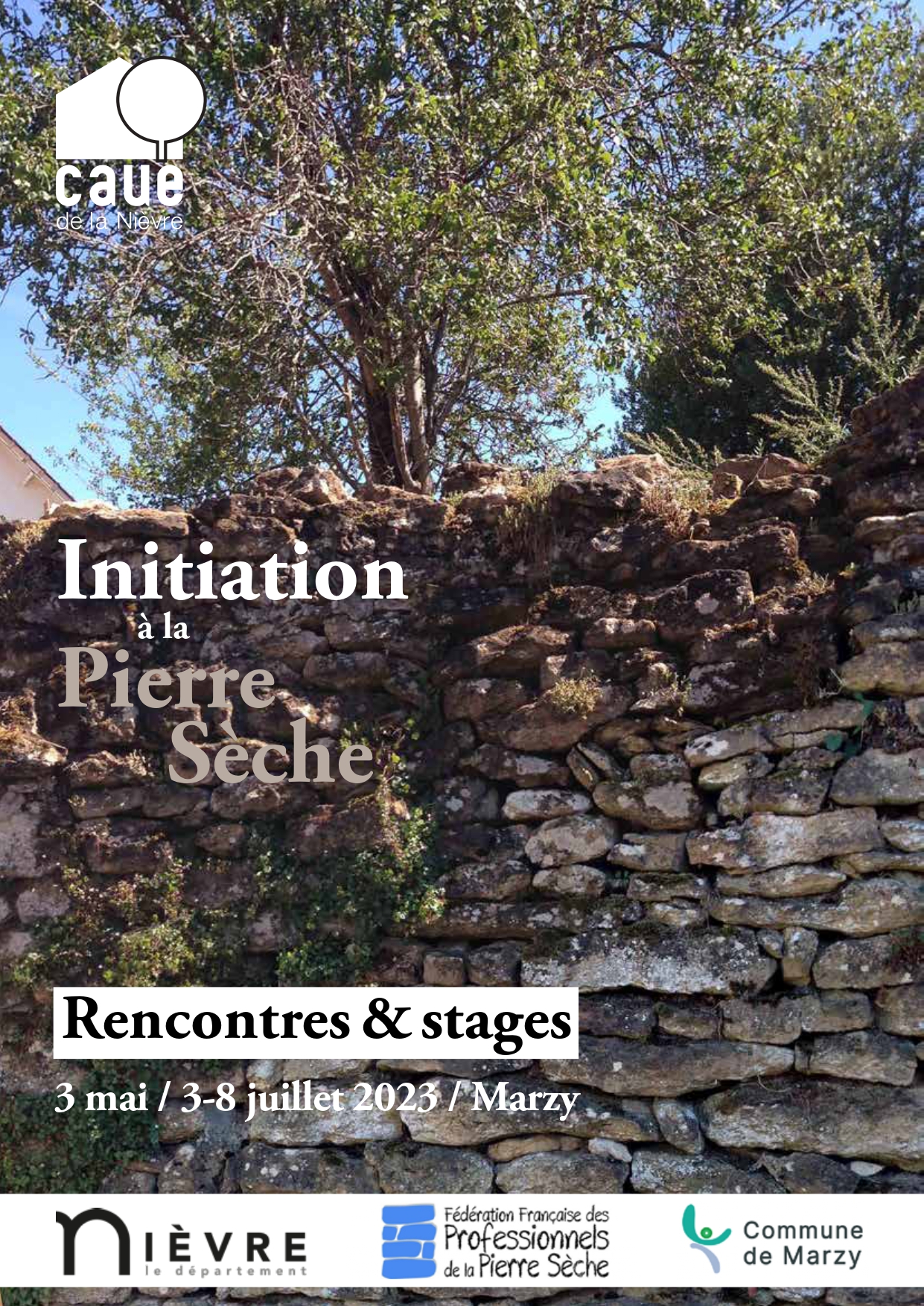 Visuel plaquette journées pierre sèche CAUE de la Nièvre FFPPS